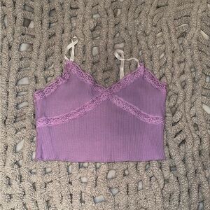 Purple Lace Trim Cami Top Size S/M